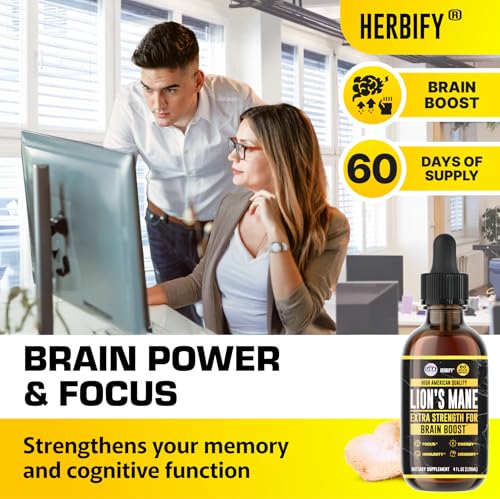 Version 1.0.0 Gotas de melena de león para soporte cerebral y memoria HERBIFY
