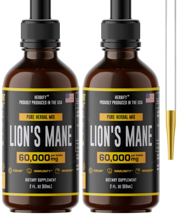 HERBIFY melena de león suplemento líquido para memoria y enfoque