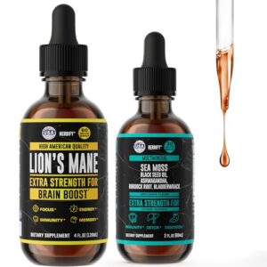 Version 1.0.0 Paquete HERBIFY suplemento melena de león y musgo marino botella frontal