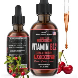 Suplemento vitamina b12 líquida HERBIFY botella frontal