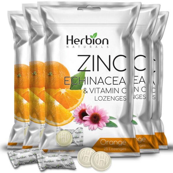 Herbion Naturals pastillas zinc equinacea vitamina C paquete 25 unidades