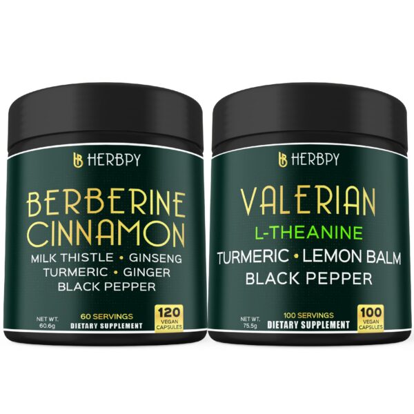 Paquete 7en1 Herbpy berberina y raíz valeriana suplemento