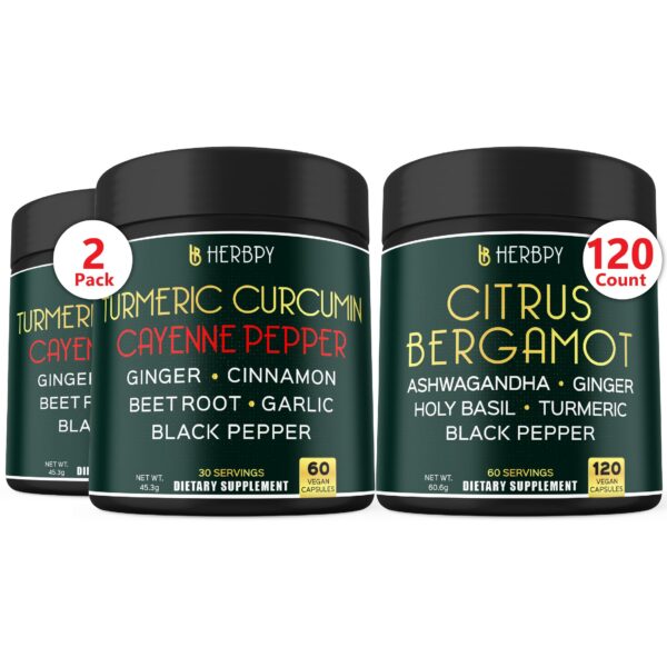 Paquete Herbpy suplemento curcumina y bergamota natural salud