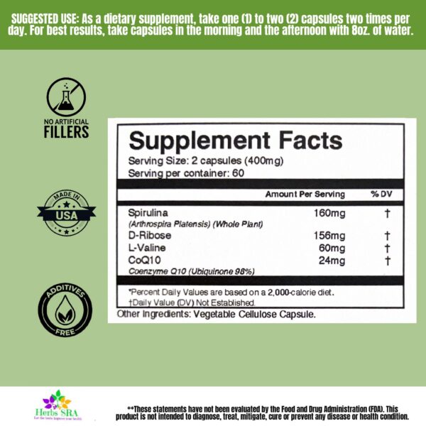Herbs SRA cápsulas vegetarianas para metabolismo saludable