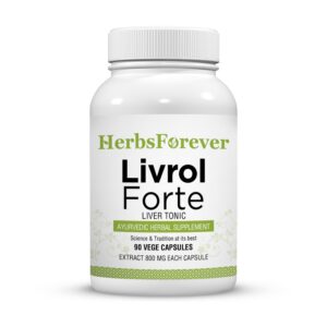 Frasco de Herbsforever Livrol Forte con 90 cápsulas soporte hepático