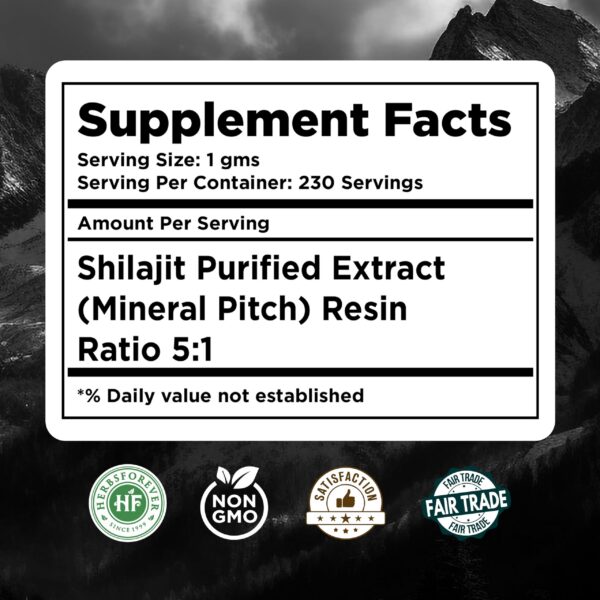 Version 1.0.0 Frasco central de Shilajit polvo