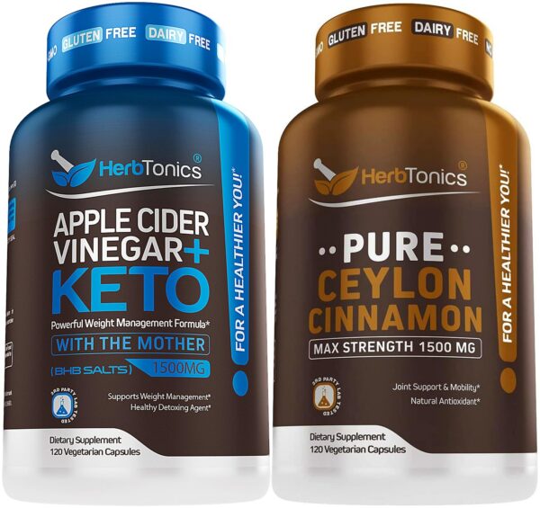 Frasco de Herbtonics ACV BHB cápsulas Ceilán