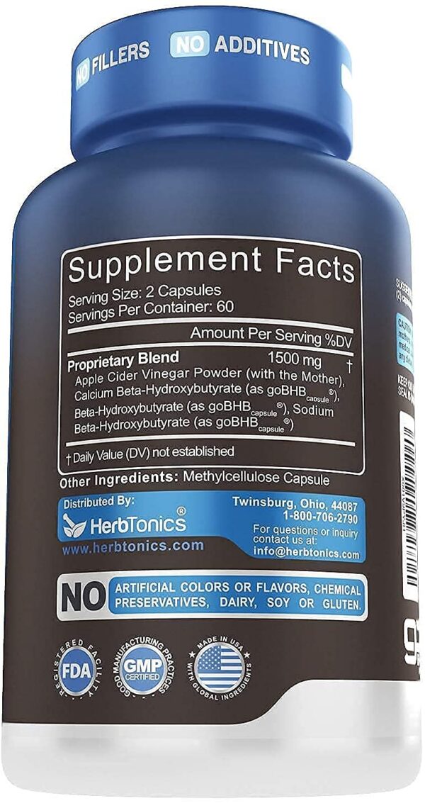 Frasco y etiqueta Herbtonics Vinagre Sidra Manzana