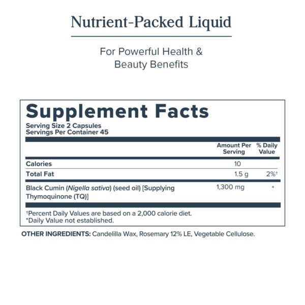 Cápsulas líquidas visibles en frasco