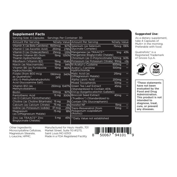 Heylo Multi+ ingredientes antioxidantes y minerales