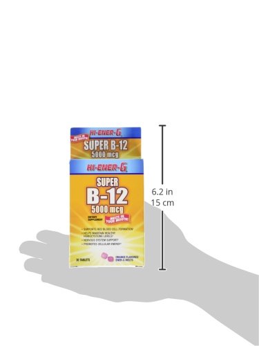 Detalle de la tableta de B-12 naranja