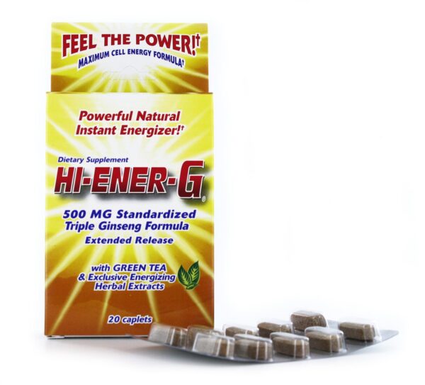 Version 1.0.0 Frasco de suplemento energético natural Hi-EnerG 500 mg de ginseng