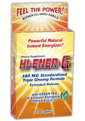 Suplemento energético Hi-EnerG caja frontal con triple ginseng
