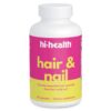 Frontal de Hi-Health Hair & Nail Formula en frasco de 90 cápsulas