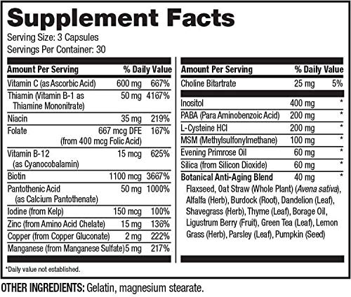 Etiqueta de Hi-Health Hair & Nail Formula