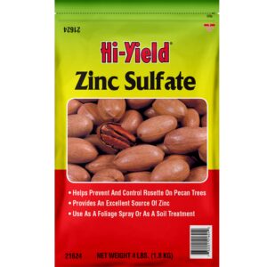 Hi-Yield zinc sulfate bolsa y etiqueta