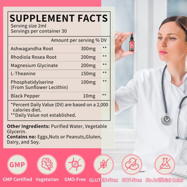 Version 1.0.0 Detalle de gotas de suplemento de cortisol para mujeres Hudetex