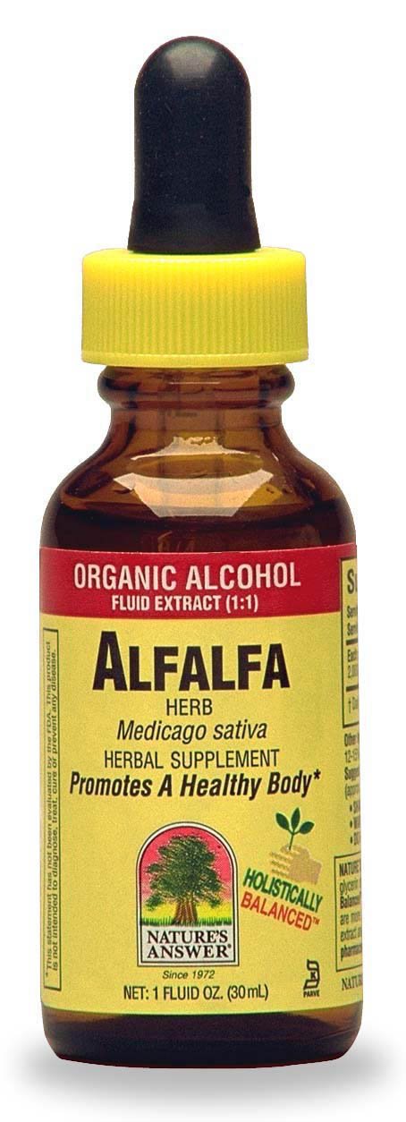 Hierba de alfalfa Nature's Answer con alcohol orgánico 1 onza líquida