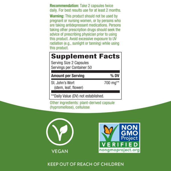 Hierba de San Juan cápsulas veganas Nature's Way bienestar natural