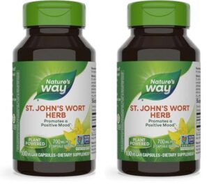 Hierba de San Juan Nature's Way cápsulas veganas 700mg paquete de 2
