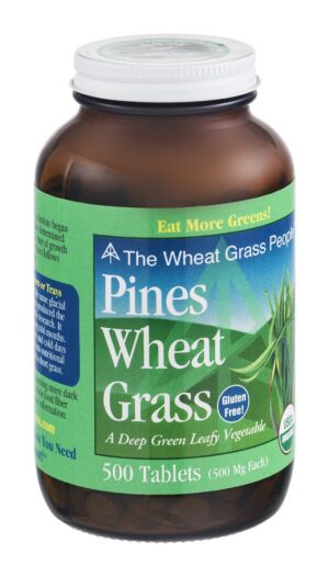 Hierba de trigo orgánica Pines International 500 tabletas multi-pack
