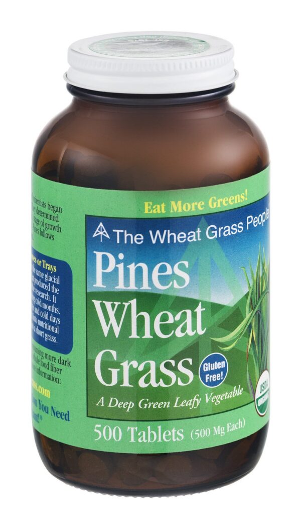 Hierba de trigo orgánica Pines International 500 tabletas multi-pack
