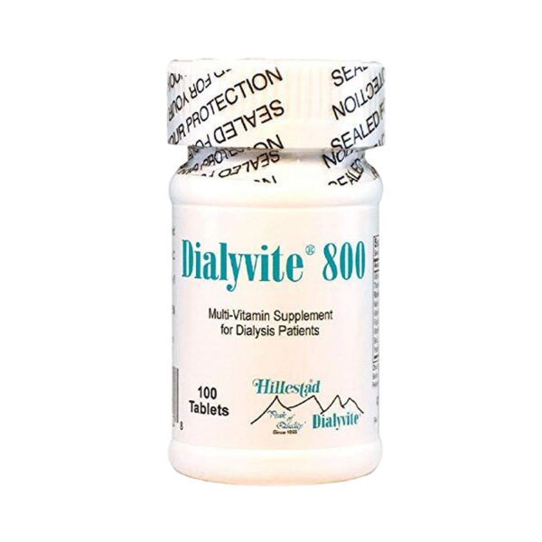 Version 1.0.0 Frasco Hillestad Labs Dialyvite 800 multivitamínico para diálisis 100 tabletas