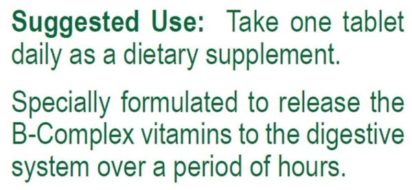 Etiqueta del suplemento Hillestad Vitamin B Complex 50-100 tabletas