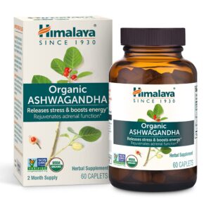 Frasco Himalaya Ashwagandha orgánica 60 cápsulas