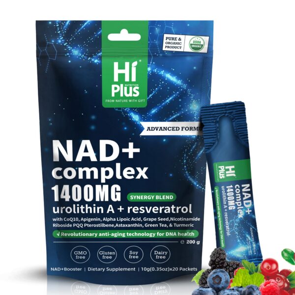 Version 1.0.0 HiPlus NAD+ líquido frasco frontal