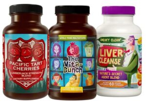 Hippie Farms multivitamínico y cereza ácida etiqueta frontal