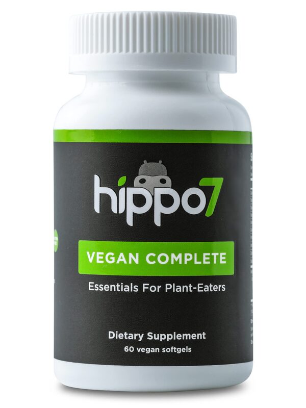 Version 1.0.0 Hippo7 multivitamínico vegano completo botella de 60 cápsulas