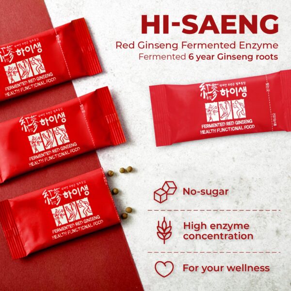 HISAENG Enzimas Digestivas con Ginseng Rojo - Vista lateral