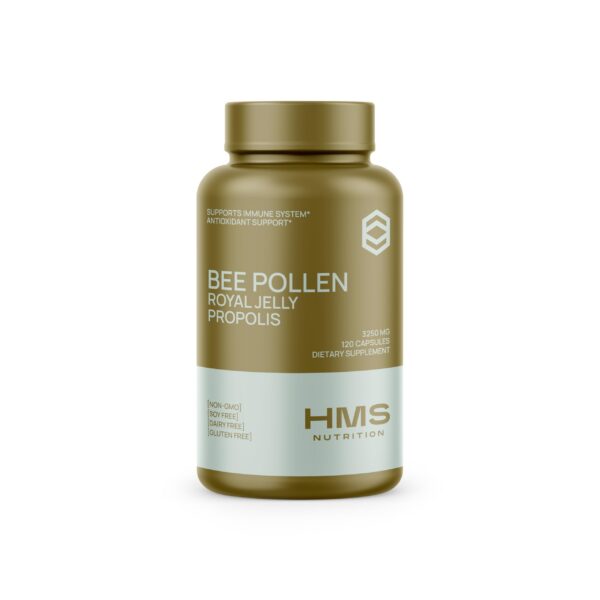 Version 1.0.0 Polen de abeja HMS Nutrition etiqueta frontal
