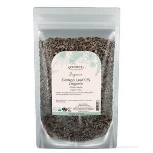 Hoja de Ginkgo orgánica cortada y tamizada 4 onzas