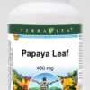Version 1.0.0 Botella de cápsulas de hoja de papaya 450 mg de TerraVita