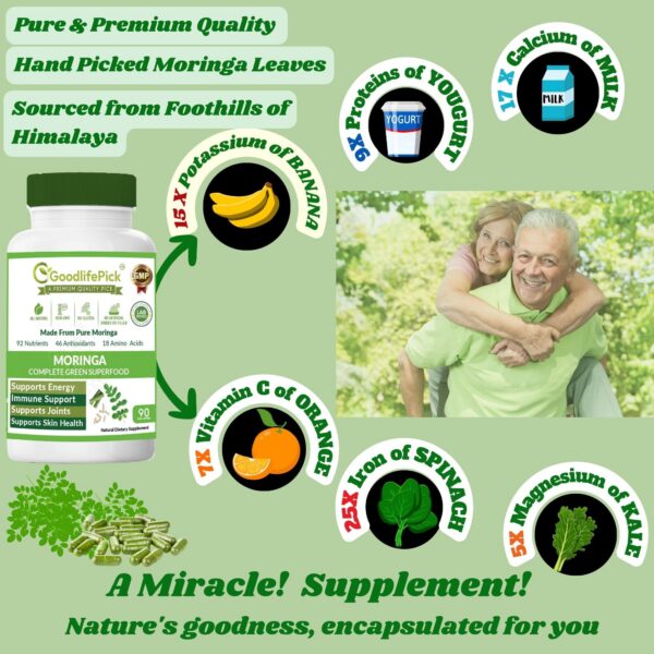 Hojas de moringa desde Himalaya para suplemento natural