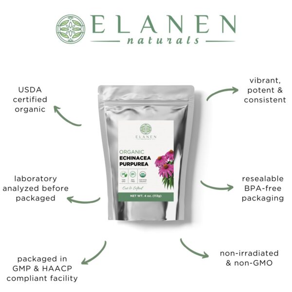 Hojas secas de Echinacea Purpurea orgánica certificada