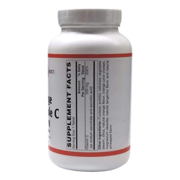 Etiqueta del envase de gomitas C-500 mg sabor naranja