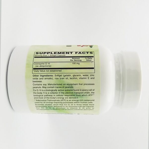 Version 1.0.0 Etiqueta del CoQ10 100 mg de Holly Hill Health Foods