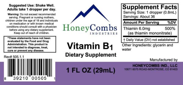 Etiqueta frontal de HoneyCombs tiamina B1 y Green Barley 4