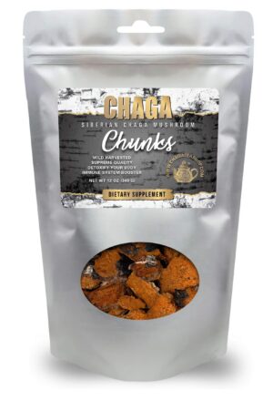 Hongos chaga siberianos trozos enteros empaque frontal