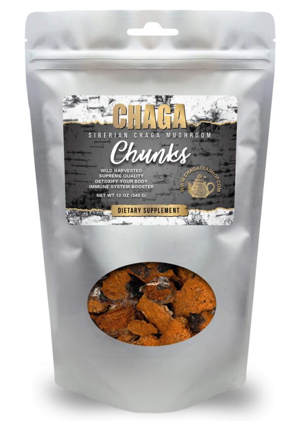Version 1.0.0 Hongos chaga siberianos trozos enteros empaque frontal