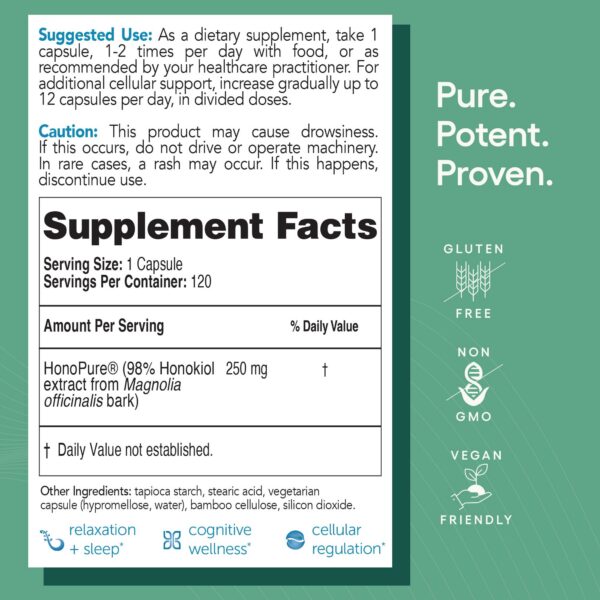 Etiqueta trasera HonoPure EcoNugenics información