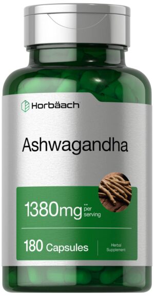Frente de Horbaach Ashwagandha 180 cápsulas