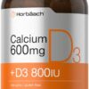 Frasco frontal de Horbaach Calcium 600 mg con D3