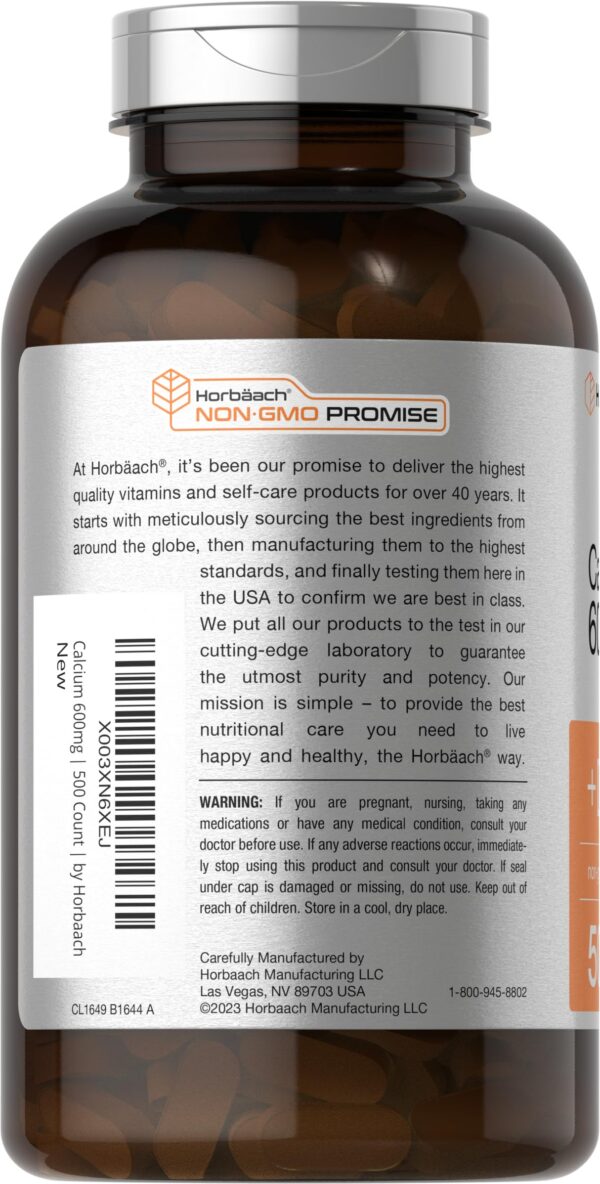 Empaque de Horbaach Calcium 600 mg con D3