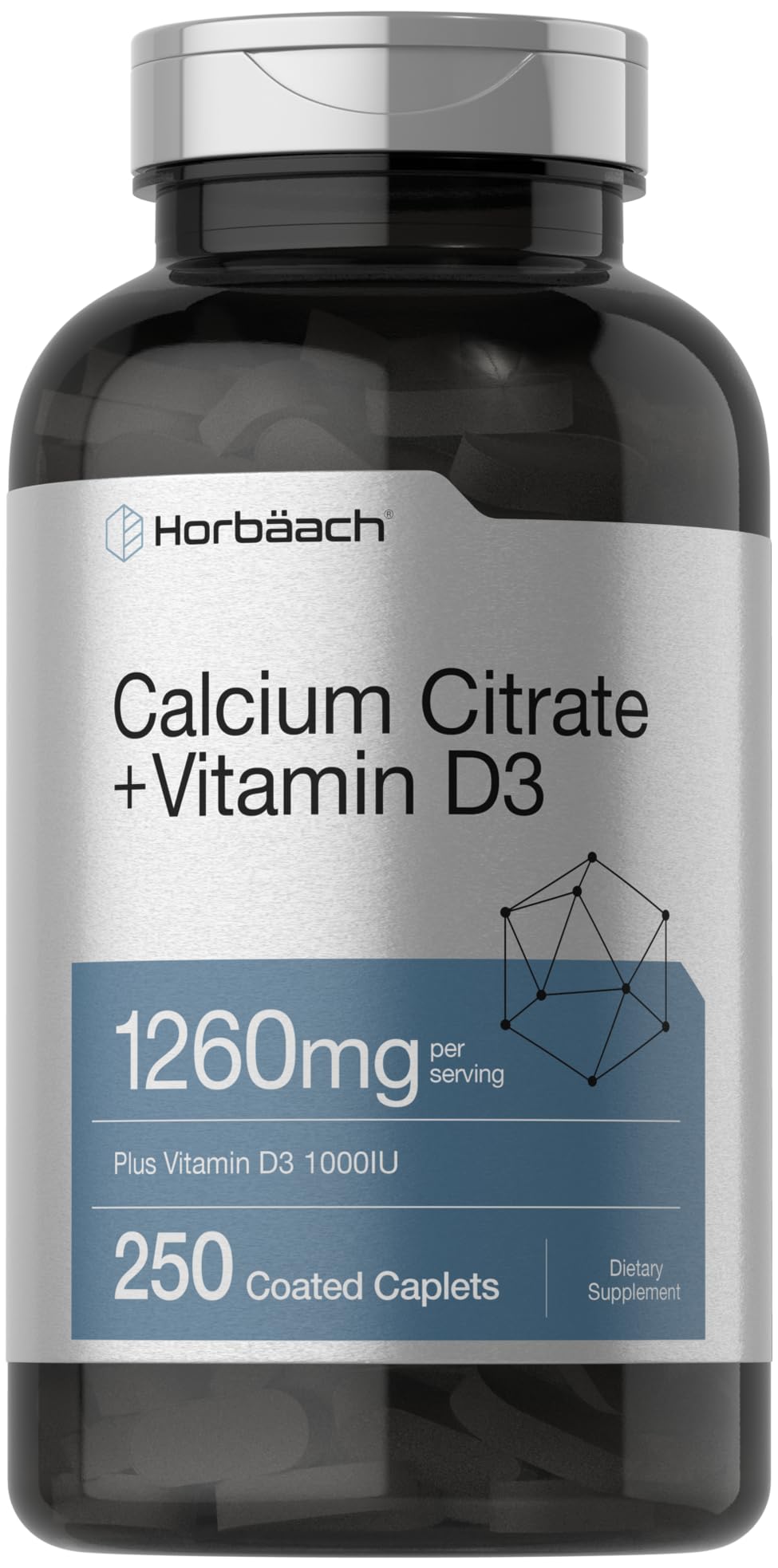 Horbäach Calcium Citrate with D3, 1260 mg