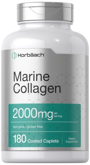 Frasco de Horbaach péptidos de colágeno marino 2000 mg