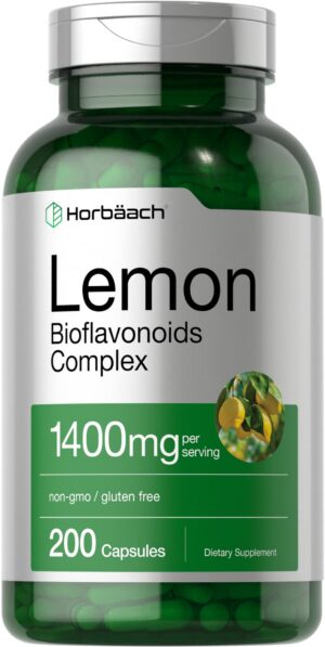 Botella de Horbäach Complejo de Bioflavonoides Limón 200 cápsulas